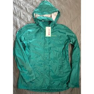Marmot PreCip Rain Jacket Womens Green Garnet New Medium Waterproof Hooded Shell